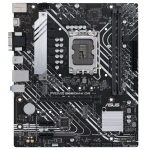 ASUS B760M PRIME B760M-K D4-CSM Intel LGA1700 mATX Motherboard 64GB, 2xDDR4,1 x PCIe 4.0 x16 slots,2 x M.2, 4 xSATA, 1xVGA t, 1xHDMI