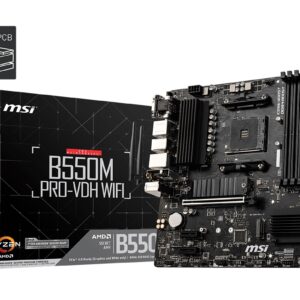 MSI B550M PRO-VDH WIFI AM4 MATX MB 4xDDR4 3xPCIE 2xM.2 HDMI VGA DP RAID LAN 4xSATAIII 5xUSB3.2 6xUSB2.0