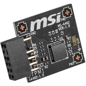 MSI TPM 2.0 Module (MS-4462) SPI Interface, 12-1 Pin, Supports MSI Intel 400 Series Motherboards and MSI AMD 500 Series Motherboards
